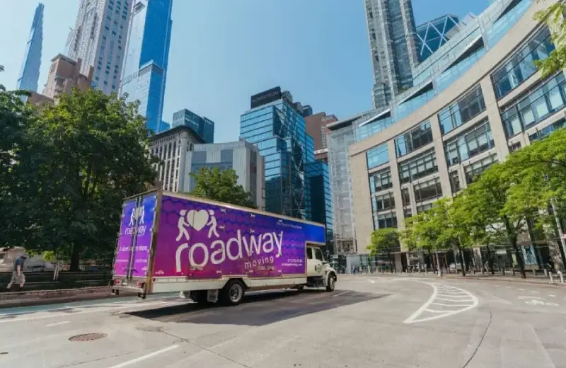 Roadway Moving's truck in NYC during a move