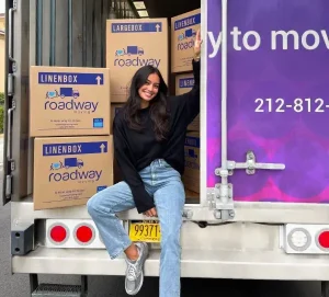 Kelsey Merritt happy on her moving day with Roadway Moving